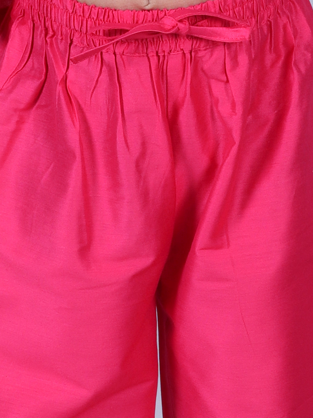 Zarqa Boys Pink Kurta with Pant and Jacket set