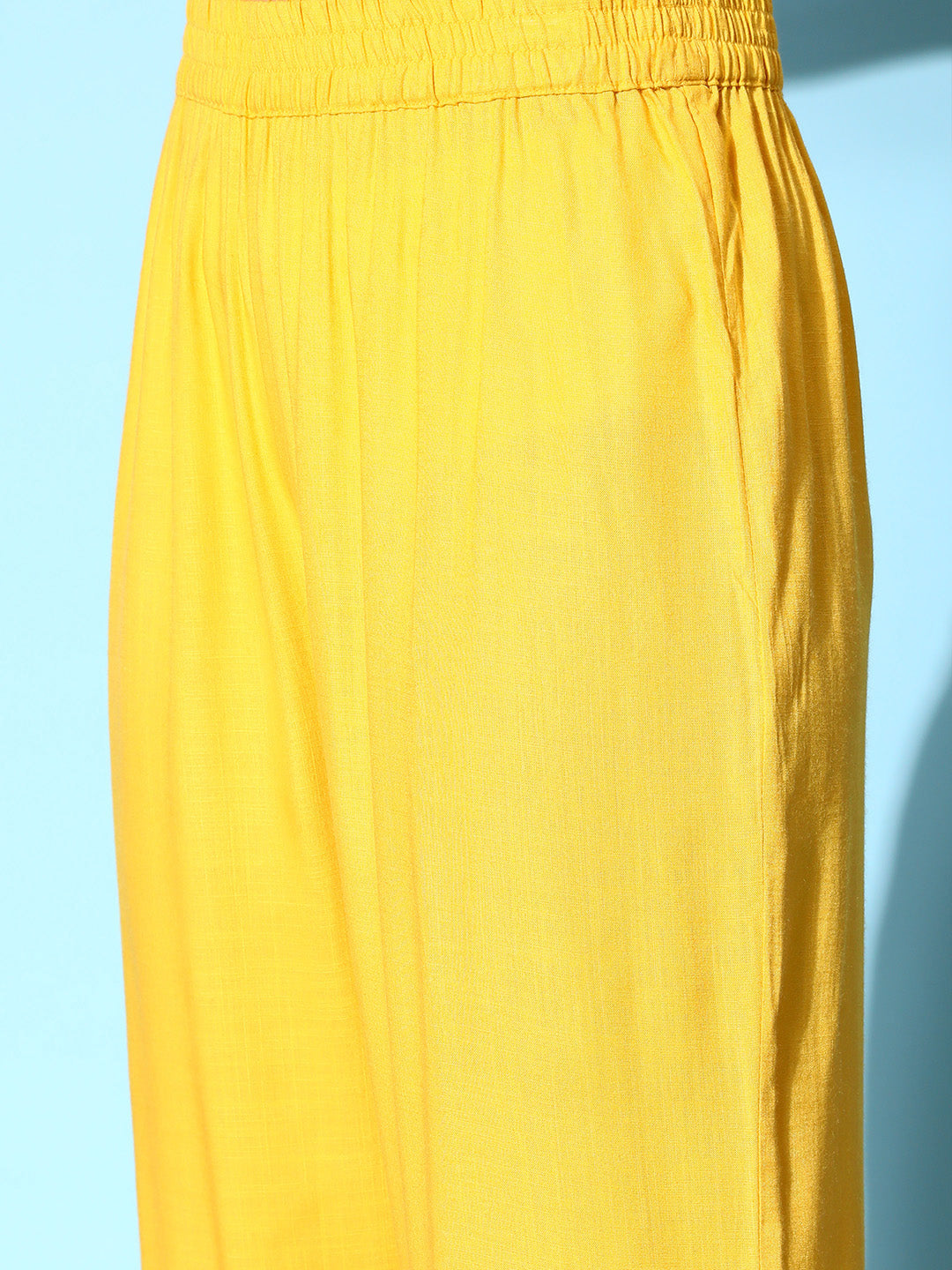 Dhiyona VR Women's Yellow Embroidered Kurta With Trouser And Embroidered Dupatta