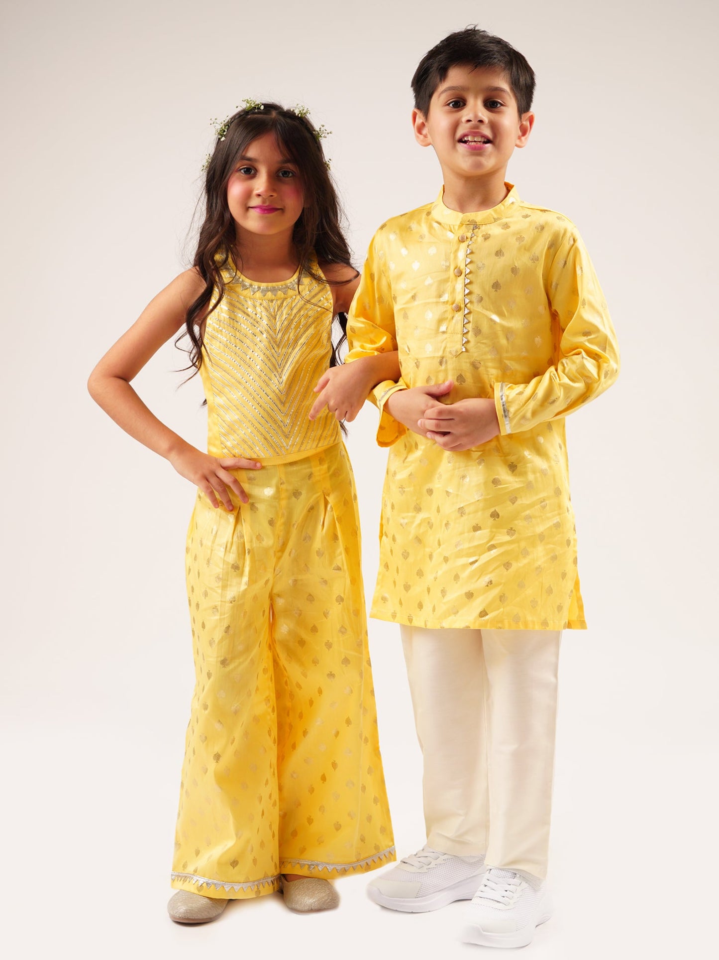 Mehfil Yellow Girls Co-ordinate set for Girls