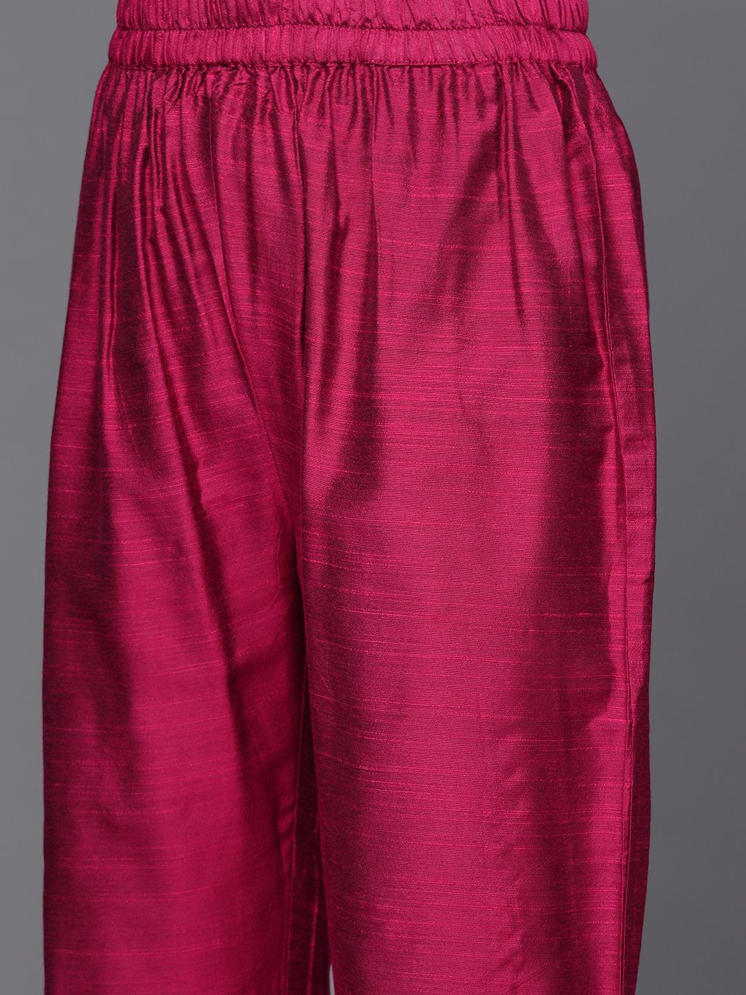 Dhiyona VA Women'sBrocade Yoke with Gota Detail Kurta with Trouser with Bandhani Printed Dupatta