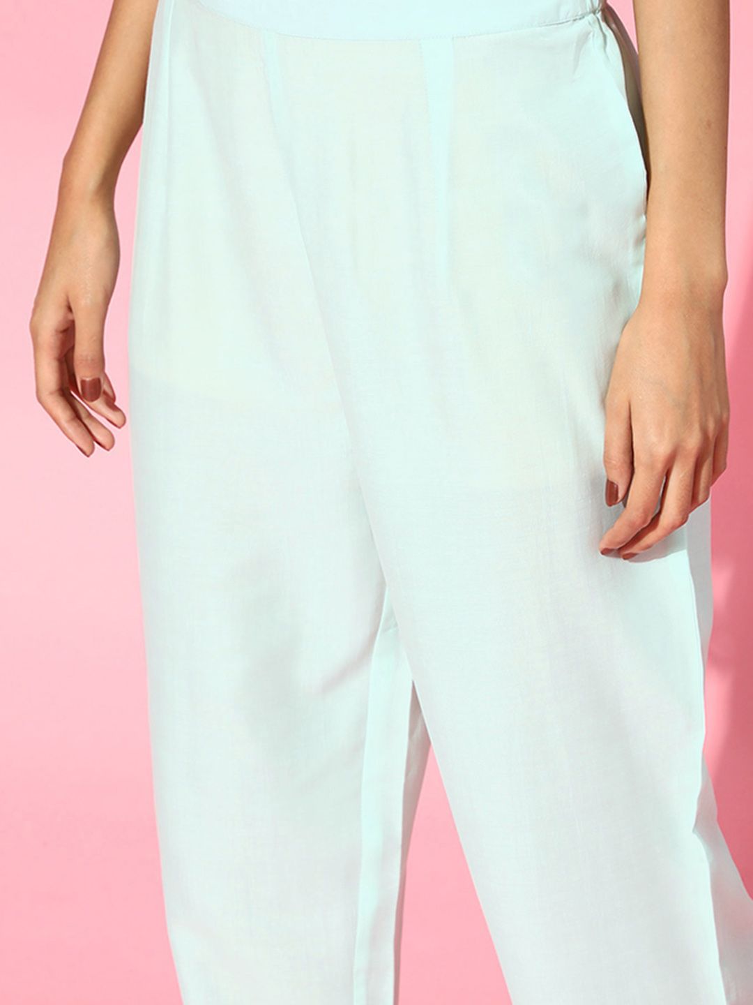 Blue Silk Blend Mandarin Collar Kurta Set