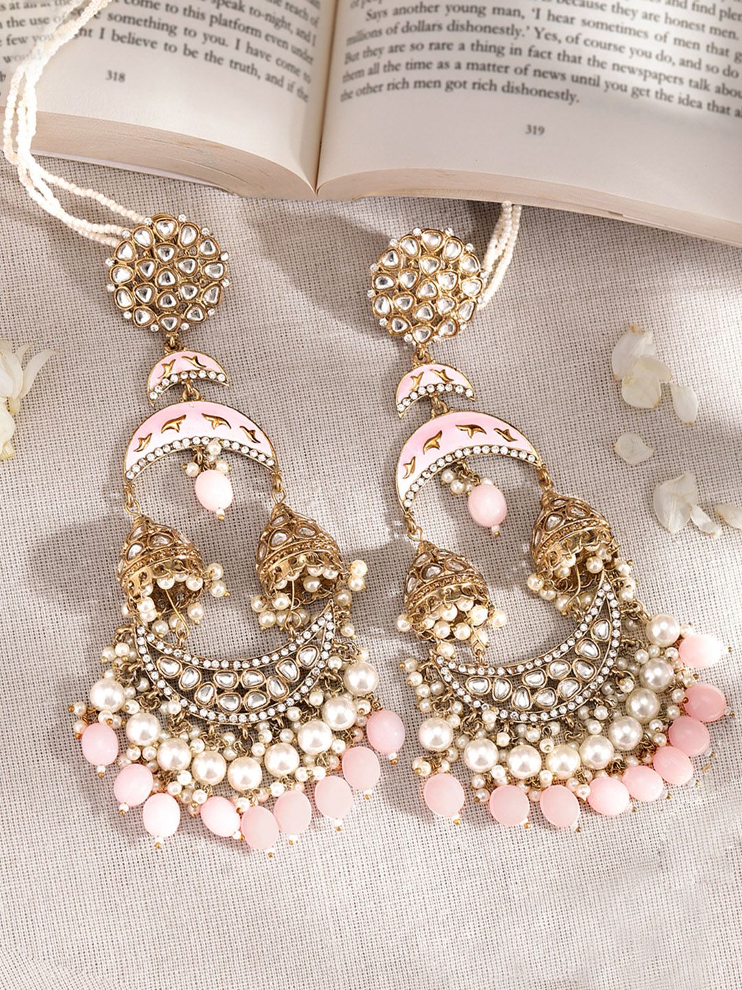 Dhiyona RJ Women's Gold Plated Dome Shaped Jhumkas Earrings