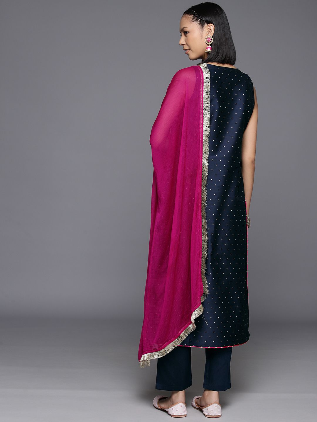 Dhiyona VA Women's Self Design Kurta with Trousers & Dupatta.