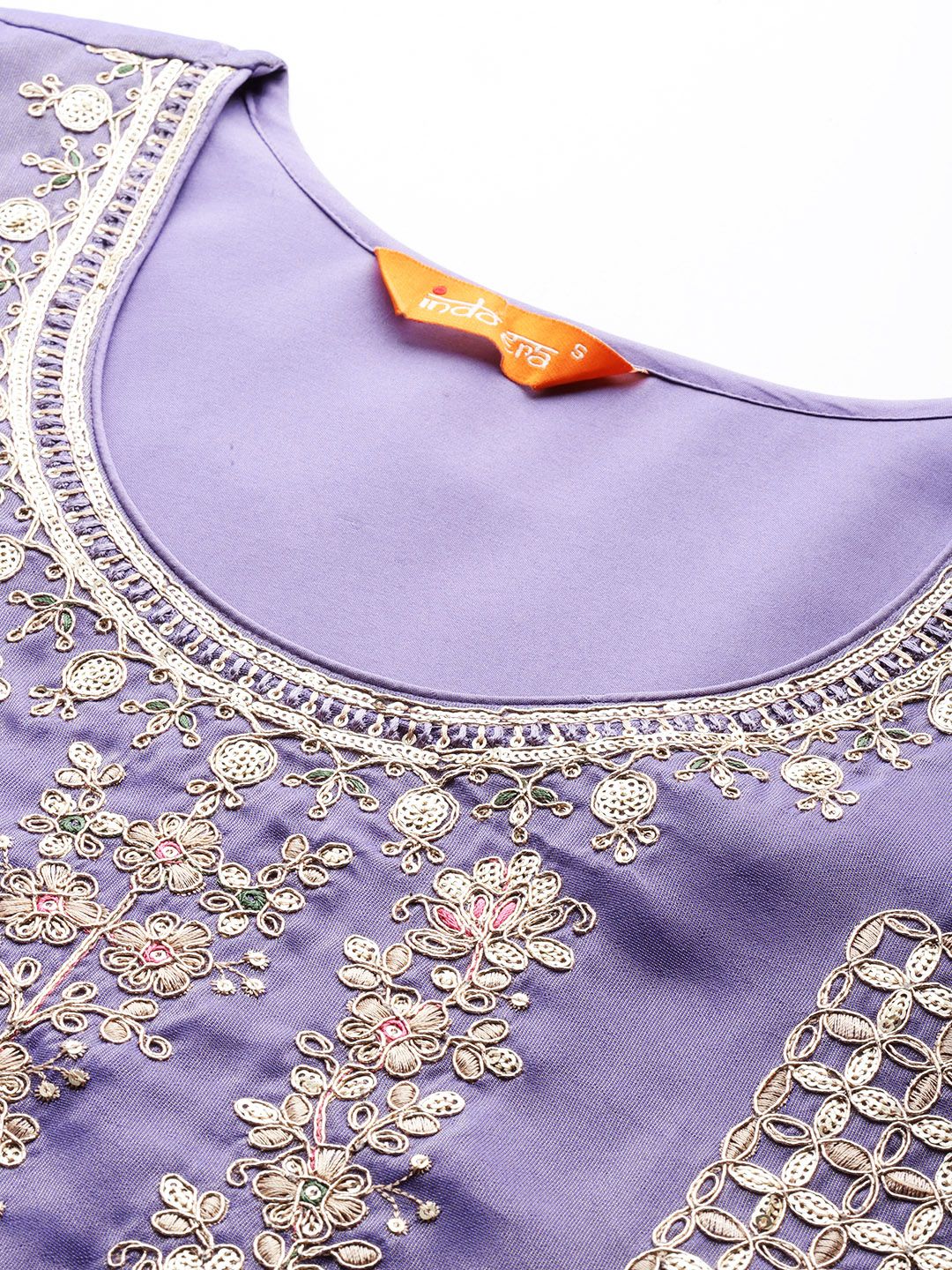 Dhiyona IE Ethnic Motifs Embroidered Sequinned Kurta With Palazzos & Dupatta