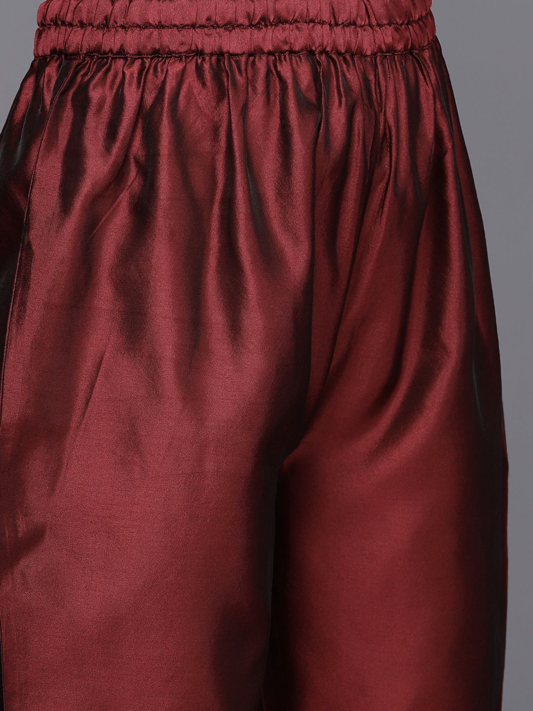 Dhiyona VA Women's Maroon Ethnic Motifs Kurta with Trousers & Dupatta