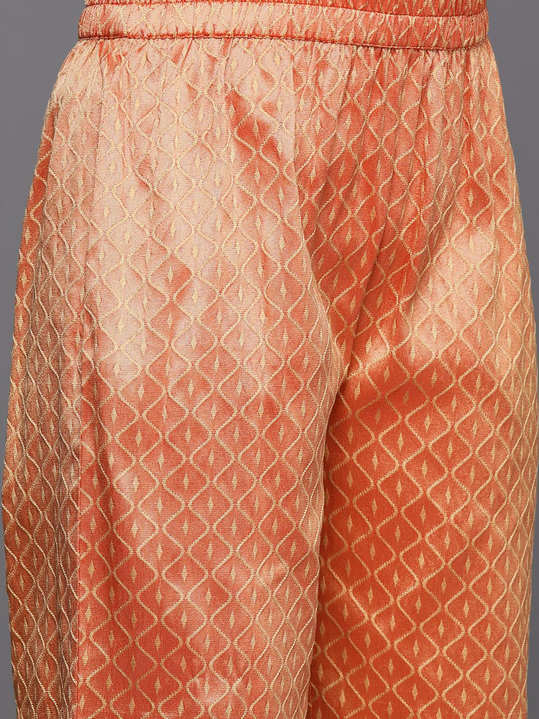Dhiyona VA Women'sJacquard Zari Kurta with Trousers & With Dupatta