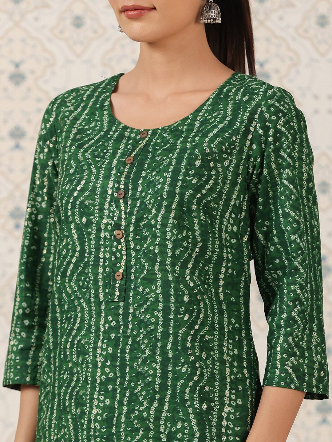 Dhiyona OD Bandhani Printed Straight Kurta