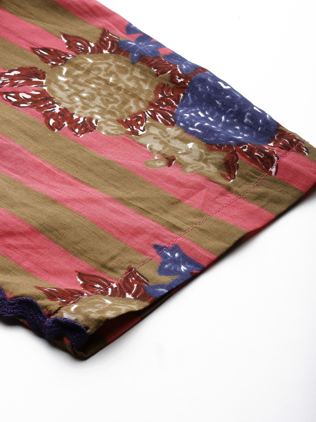 Floral Printed Pure Cotton Kurta with Trousers