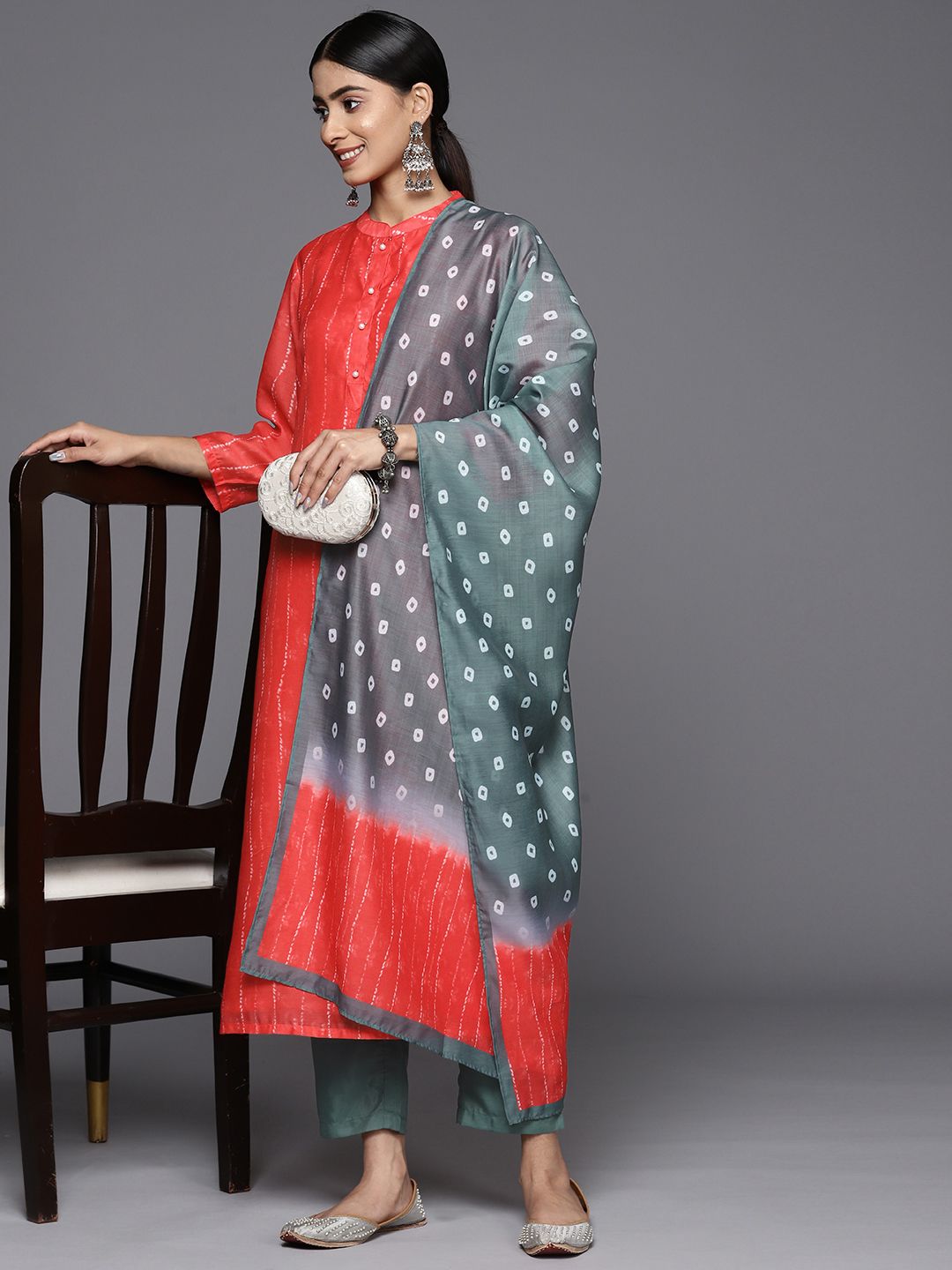 Dhiyona VA Women'sPrinted Regular Kurta With Trousers & With Dupatta