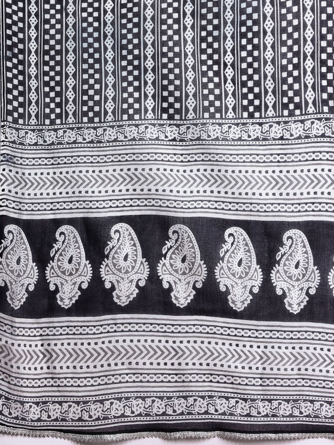 Dhiyona IE Printed Mirror Work Pure Cotton Kurta With Palazzos & Dupatta