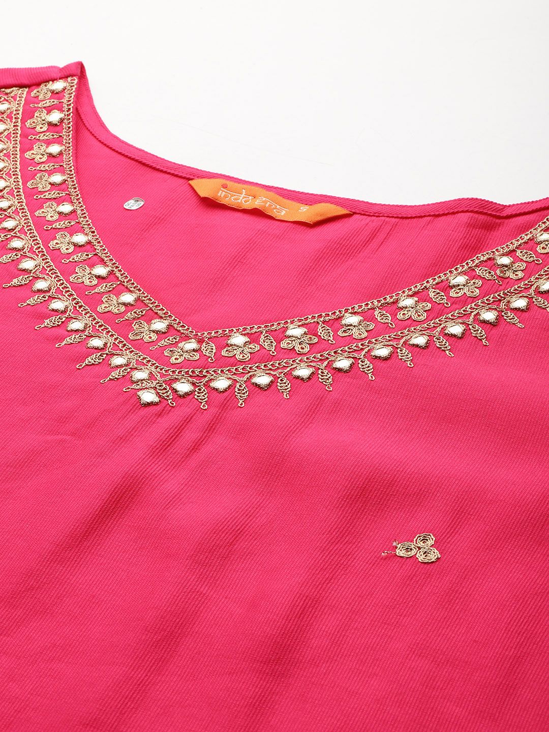Dhiyona IE Embroidered Zari Liva Kurta With Trousers & Dupatta
