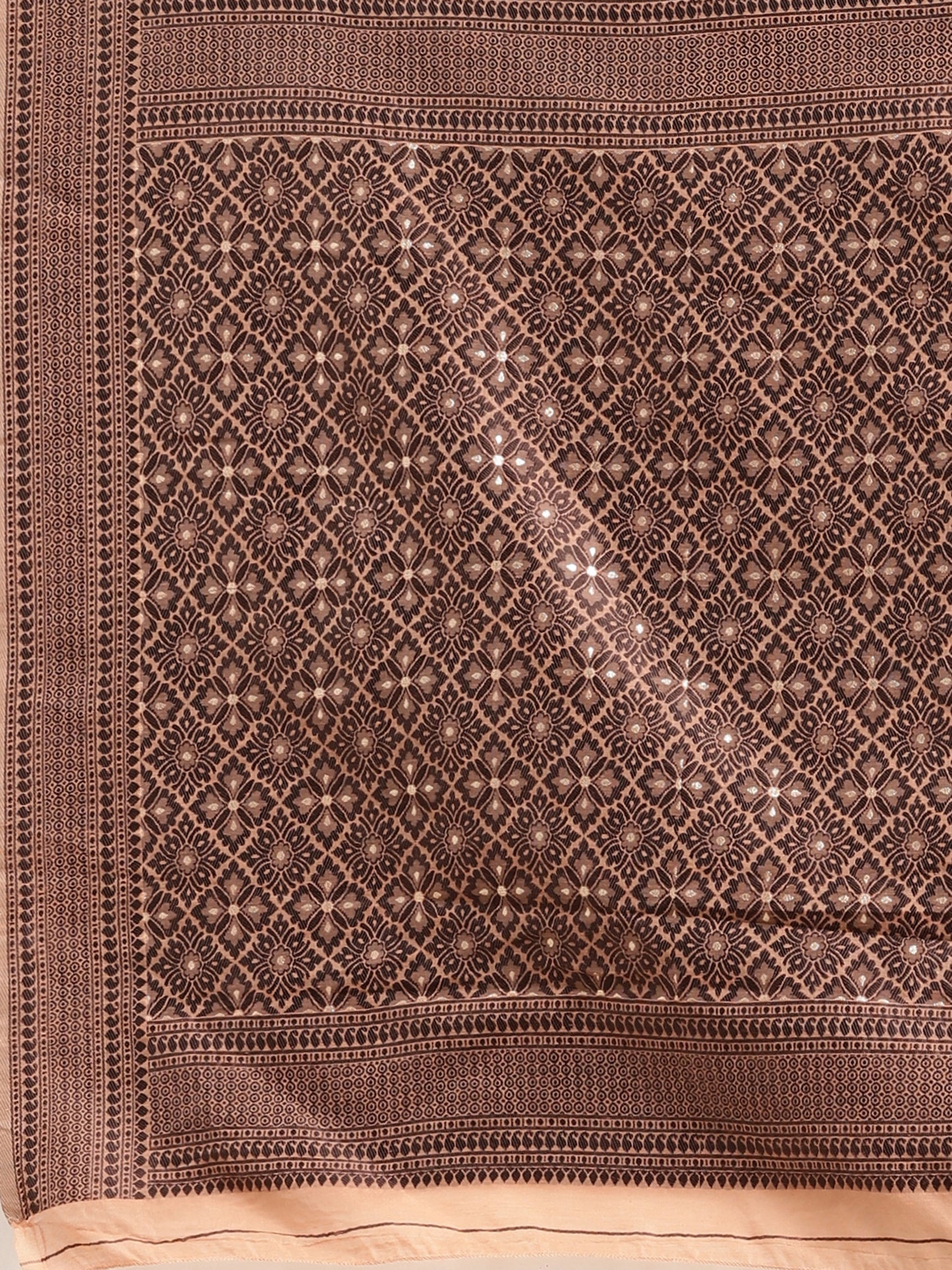 Women's Silk Blend Peach Woven Design Designer Saree With Blouse Piece