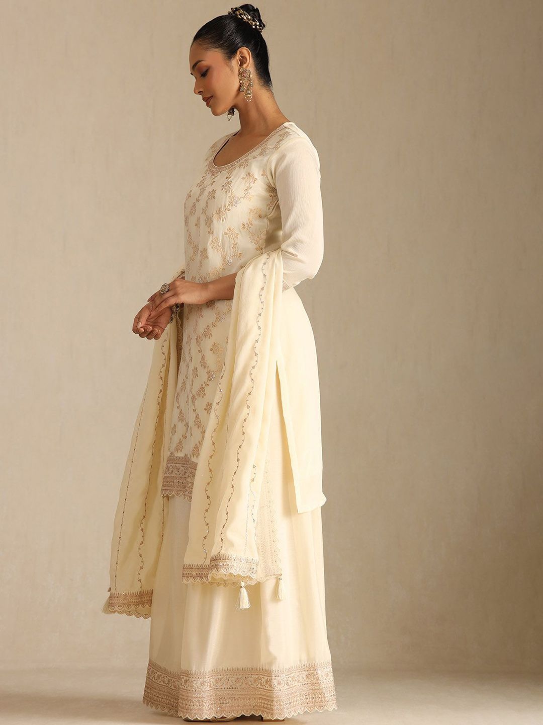 Dhiyona SO Women's Women Floral Printed Kurta with Palazzo & Dupatta