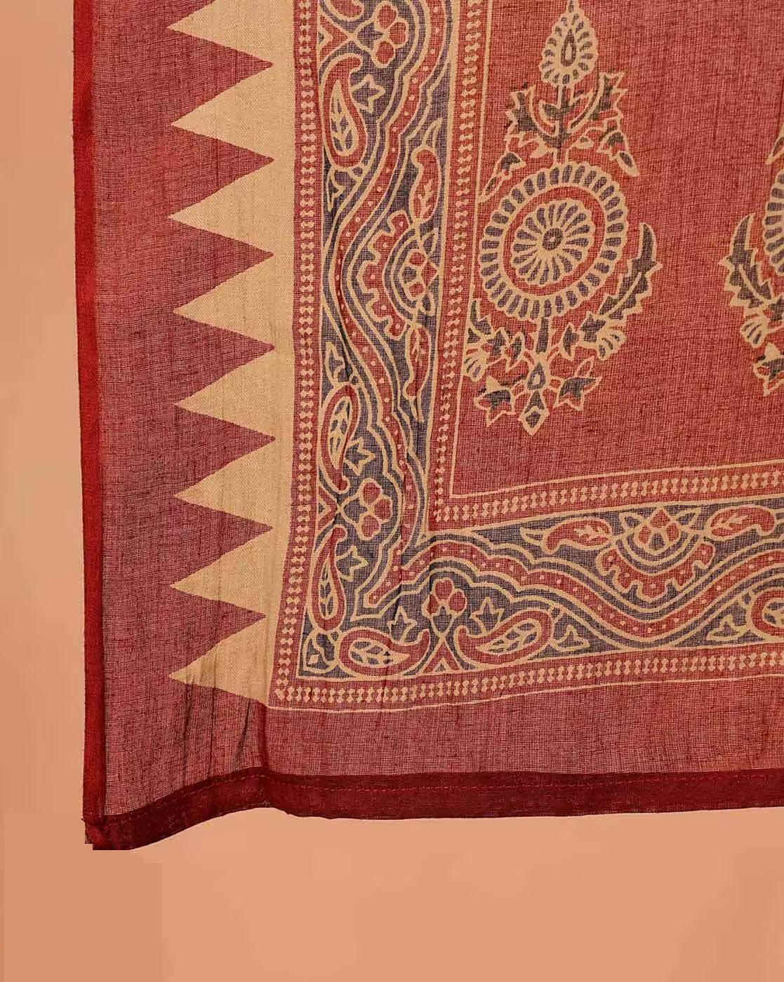 Women Viscose A-Line Red Kurta And Pant Set With Dupatta
