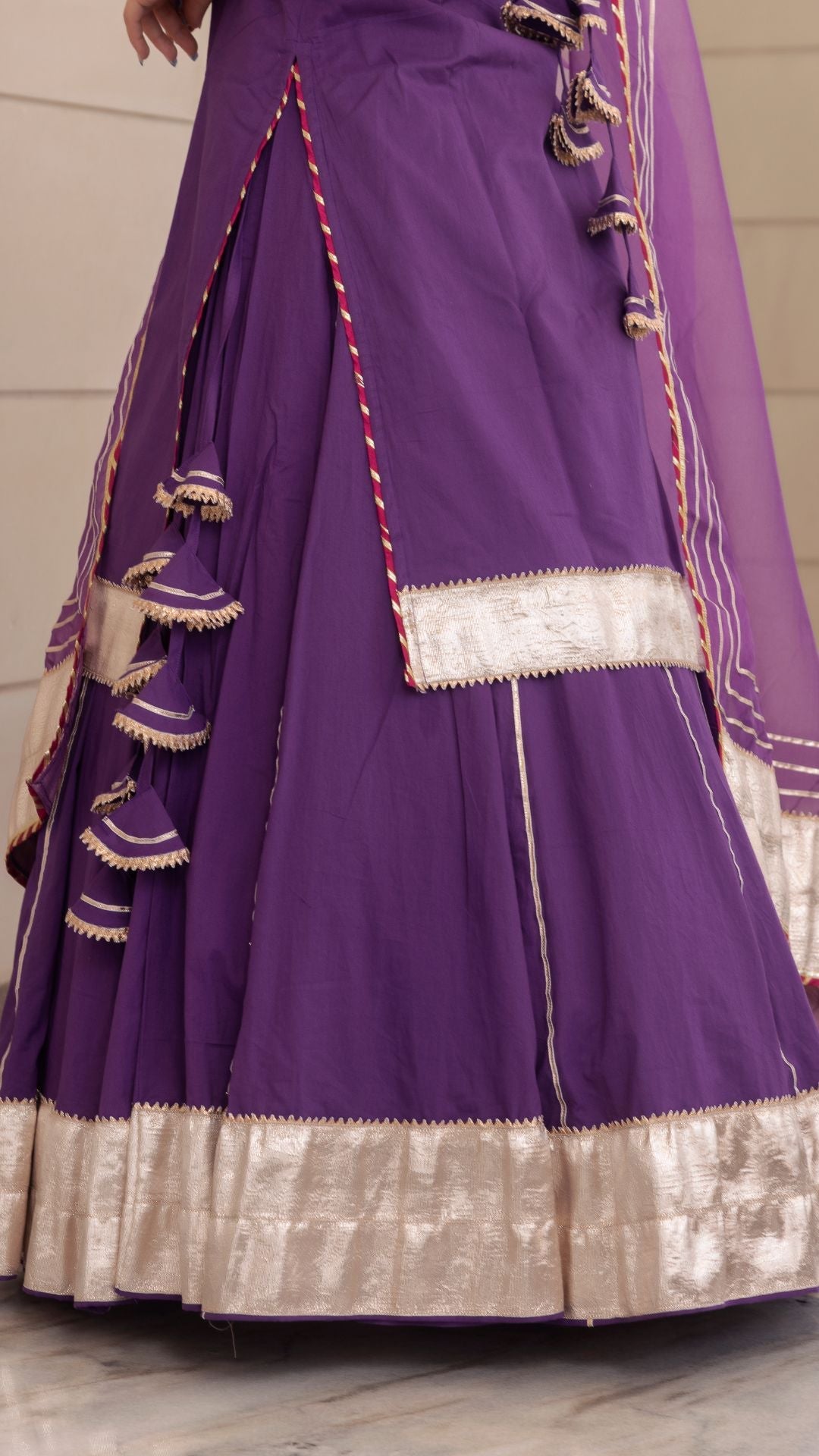 Falguni Purple Kurta Skirt Set