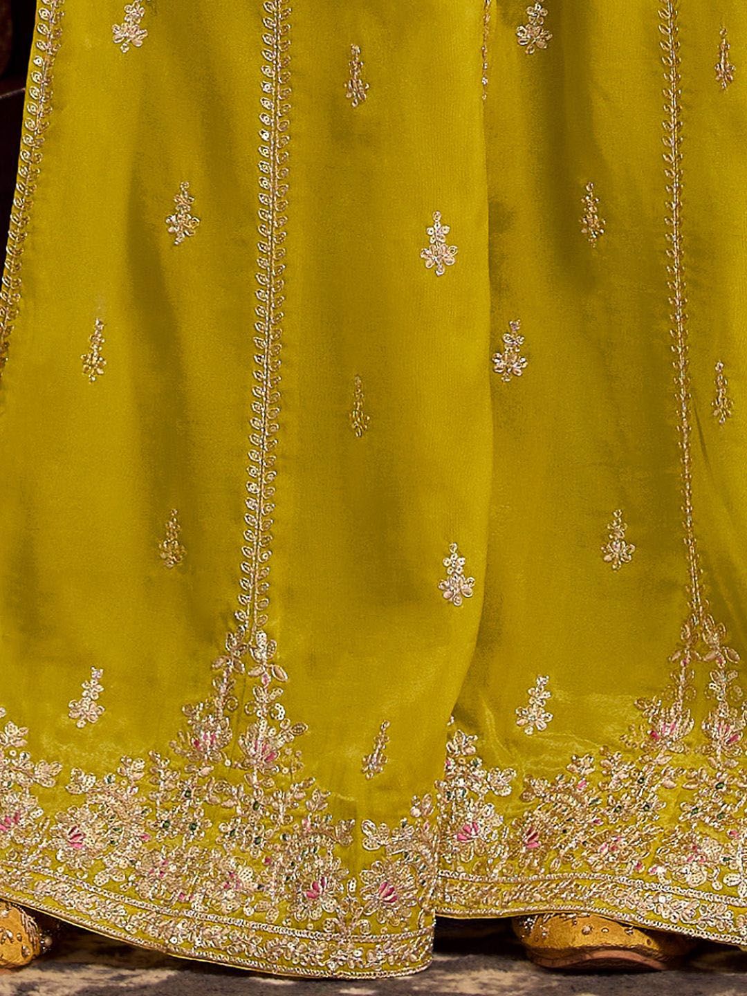 Women Ethnic Motifs Embroidered Regular Sequinned Kurta with Palazzos & With Dupatta