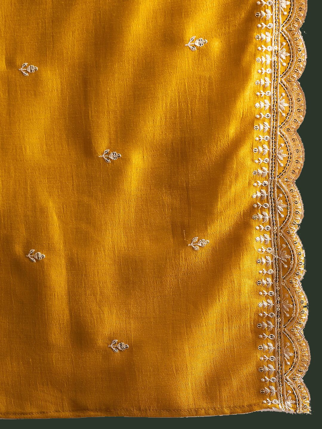 Dhiyona IE Floral Embroidered Thread Work Kurta With Trousers & Dupatta