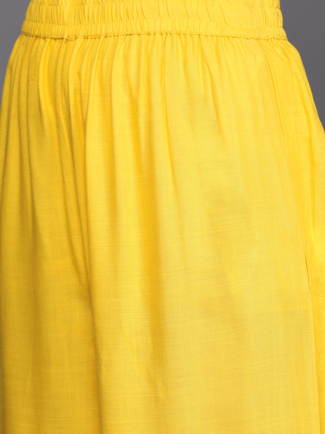 Dhiyona VA Women's Yellow Yoke Design Kurta with Palazzos & With Dupatta
