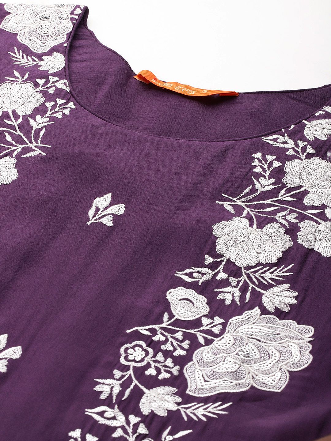 Dhiyona IE Floral Embroidered Thread Work Kurta With Trousers & Dupatta