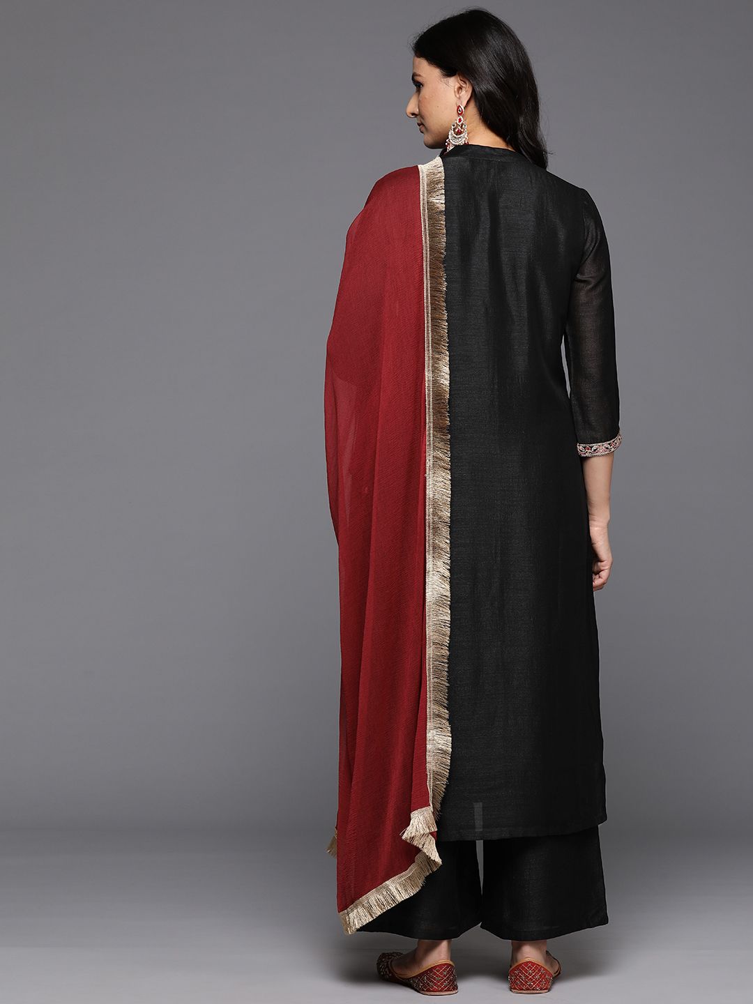 Dhiyona VA Women's Ethnic Motifs Embroidered Regular Kurta with Palazzos & With Dupatta