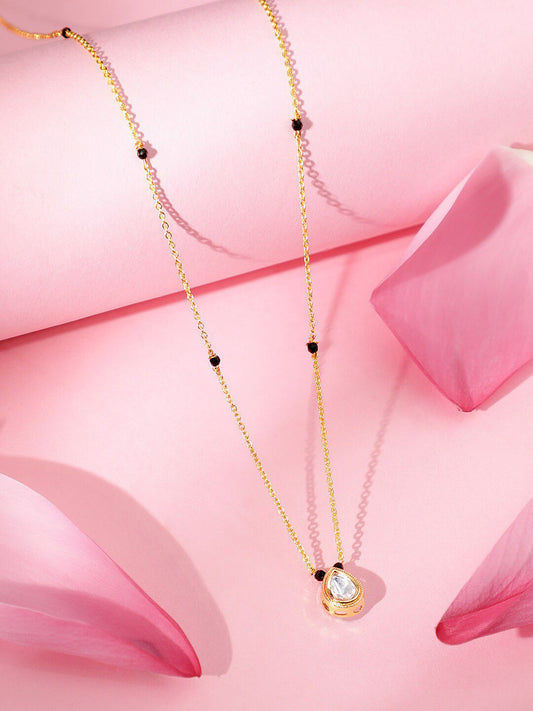 Dhiyona RJ Women's Gold-Plated Studded Mangalsutra