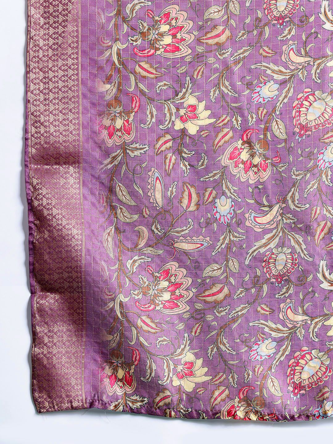 Dhiyona IE Floral Embroidered Thread Work Kurta with Trousers & With Dupatta