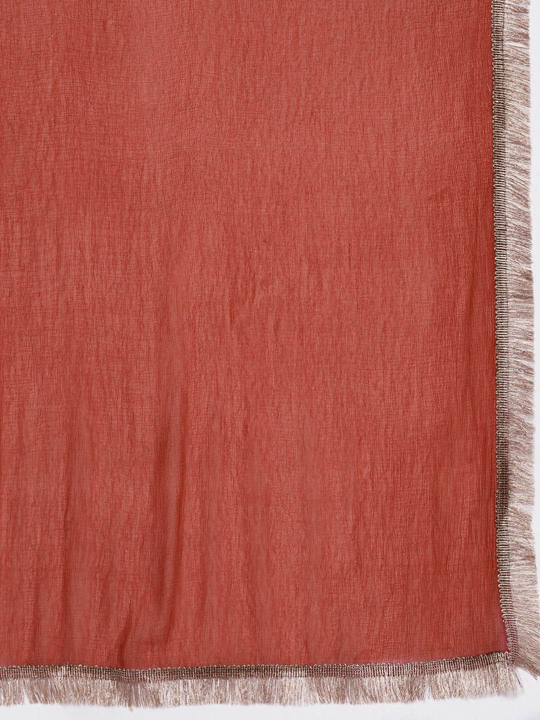 Dhiyona VA Women'sMirror Work Yoke Design Straight Kurta with Trousers & Dupatta