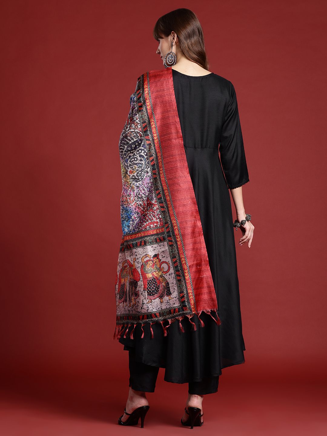 Dhiyona IE A-Line Kurta with Trousers & Indie Printed Dupatta