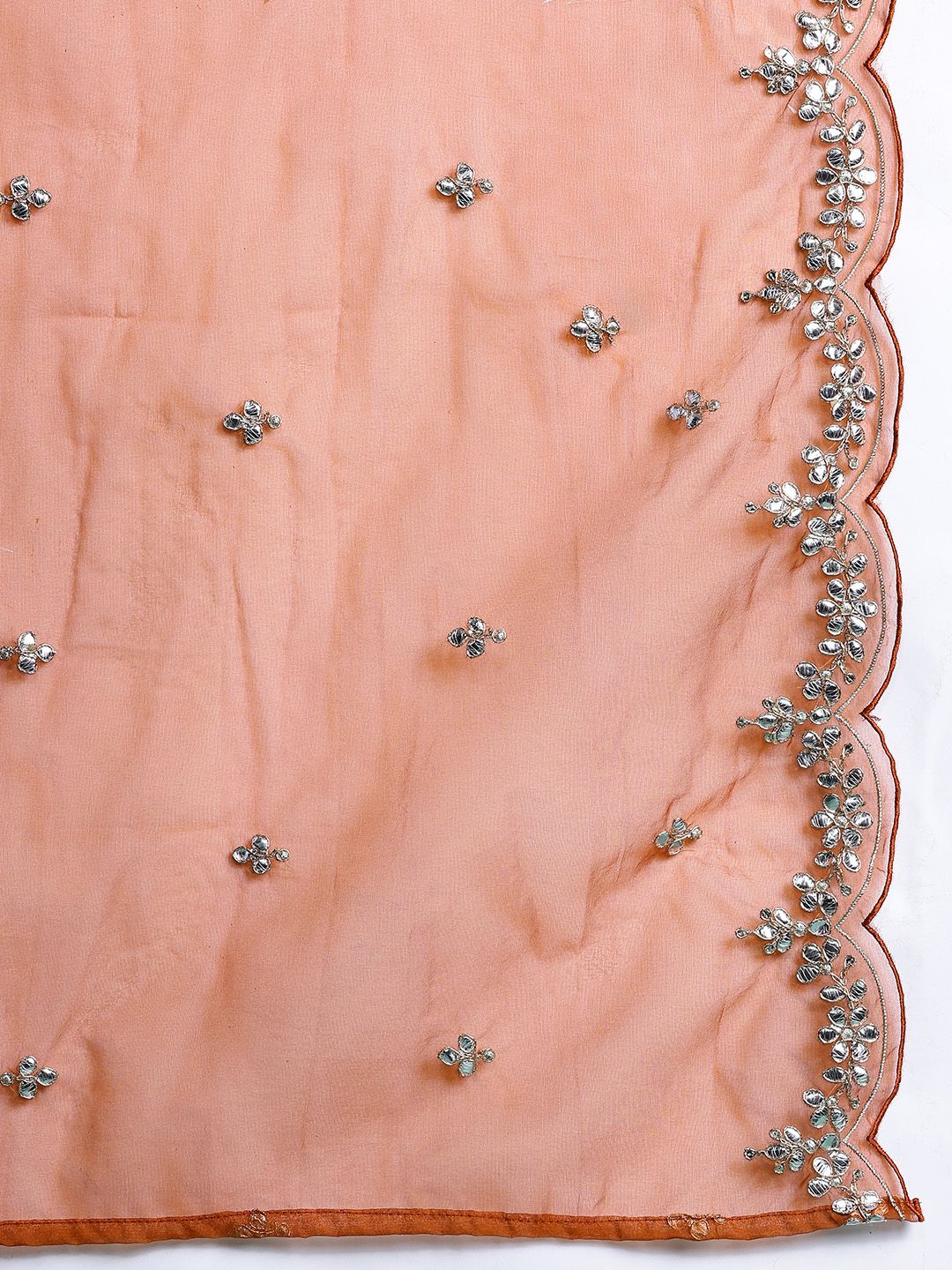 Dhiyona IE Plus Size Ethnic Motifs Embroidered Gotta Patti Kurta Set