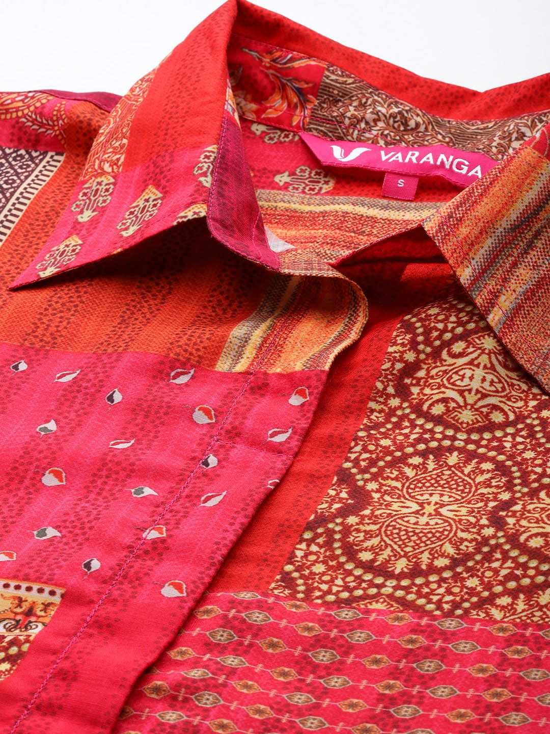 Dhiyona VA Women's Printed Shirt Collar Straight Kurta With Trousers