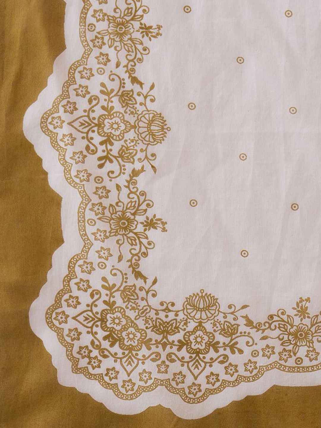 Dhiyona IE Floral Embroidered Sequinned Pure Cotton Straight Kurta With Trousers & Dupatta
