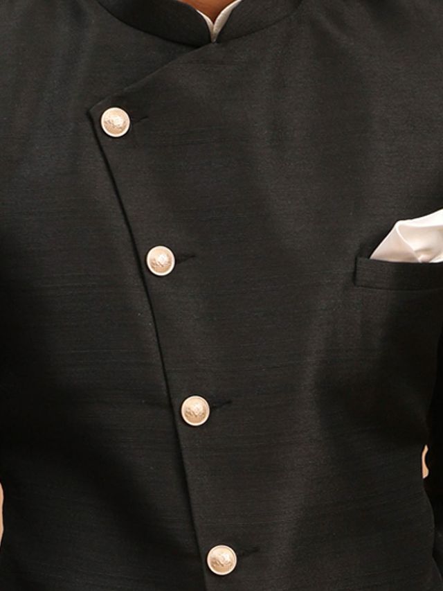 Men's Cream Viscose Straight Sherwani Set