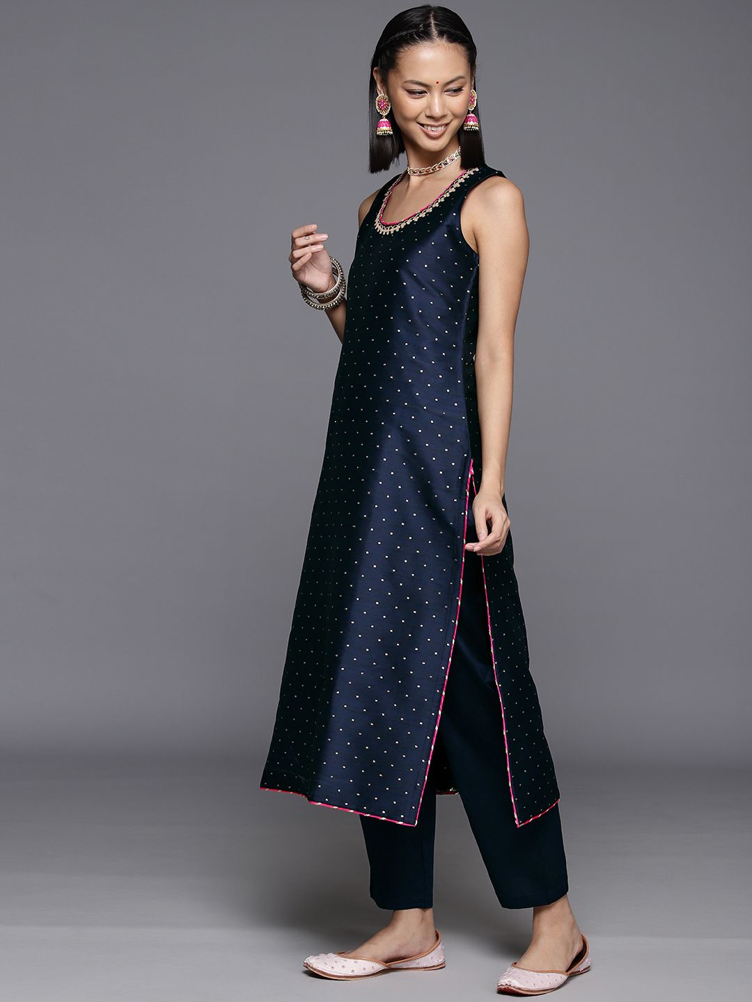 Dhiyona VA Women's Self Design Kurta with Trousers & Dupatta.