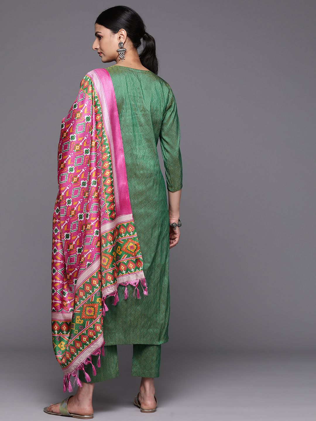 Dhiyona VA Women's Ethnic Motifs Embroidered Kurta with Trousers & With Dupatta