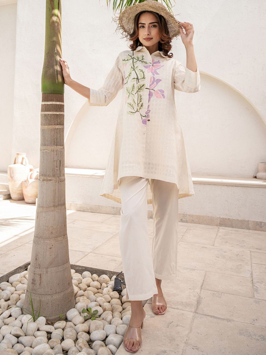 Dhiyona IE Printed Pure Cotton Tunic & Trousers Co-ords