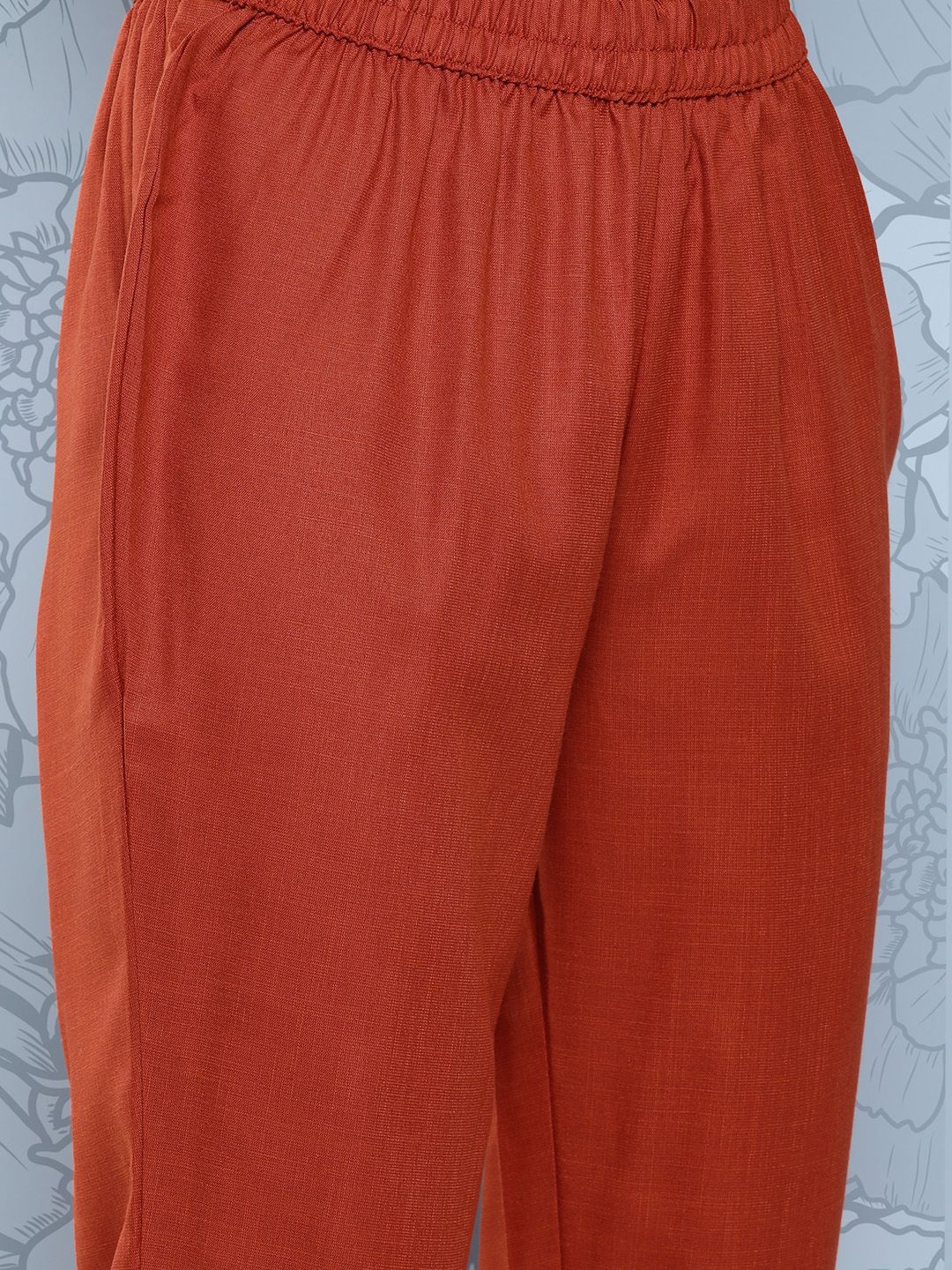Dhiyona VA Women's Floral Yoke Design Regular Gotta Patti Kurta with Trousers & With Dupatta