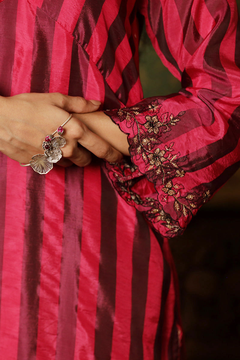 Women's Beetroot Purple Woven Silk Salwar Suit