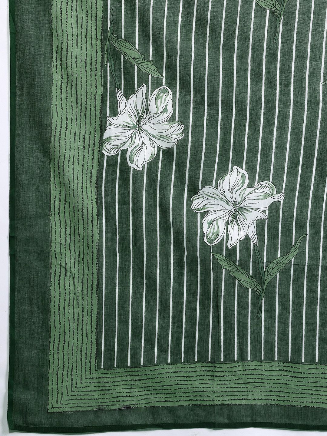 Dhiyona IE Floral Printed Regular Pure Cotton Kurta with Trousers & Dupatta