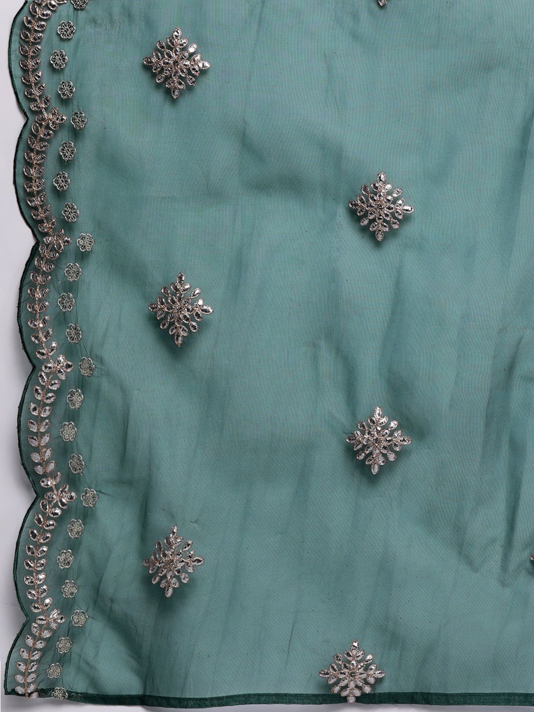 Dhiyona IE Women Ethnic Motifs Embroidered Gotta Patti Kurta with Trousers & Dupatta