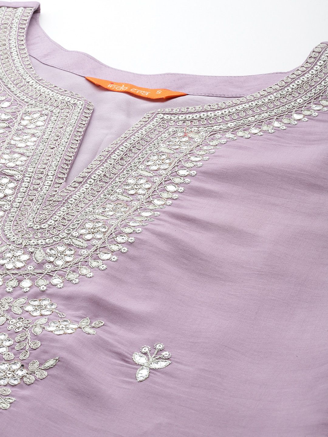 Dhiyona IE Ethnic Motifs Embroidered Regular Sequinned Kurta with Trousers & Dupatta