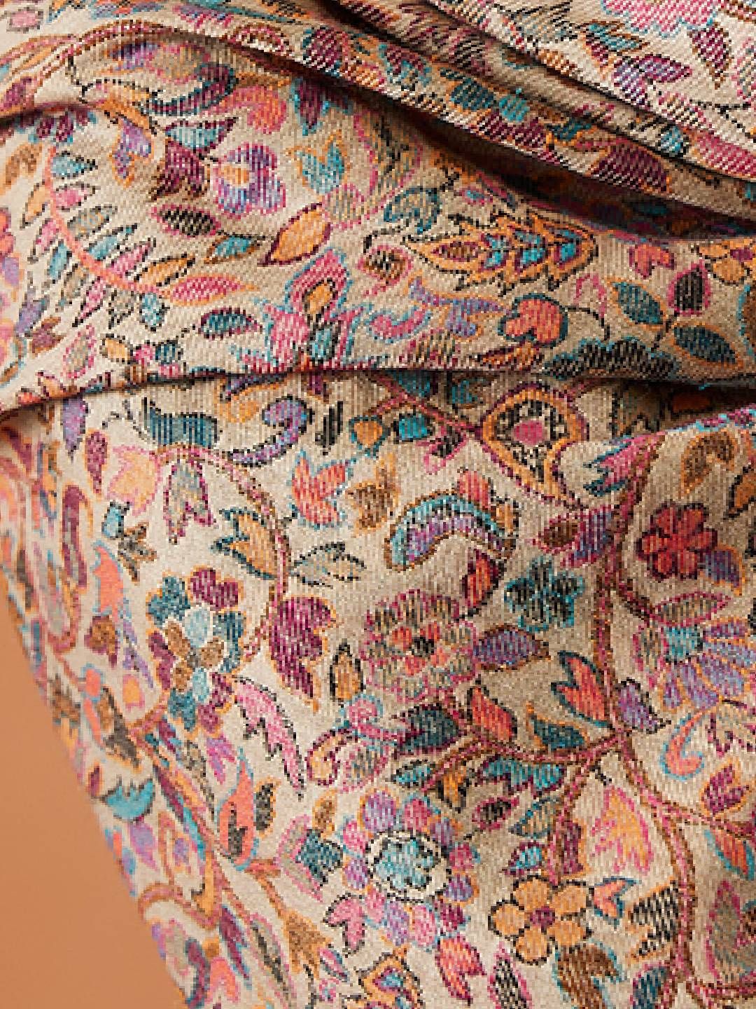 Dhiyona PA Gulzar Kaani Floral Woven Design Shawl