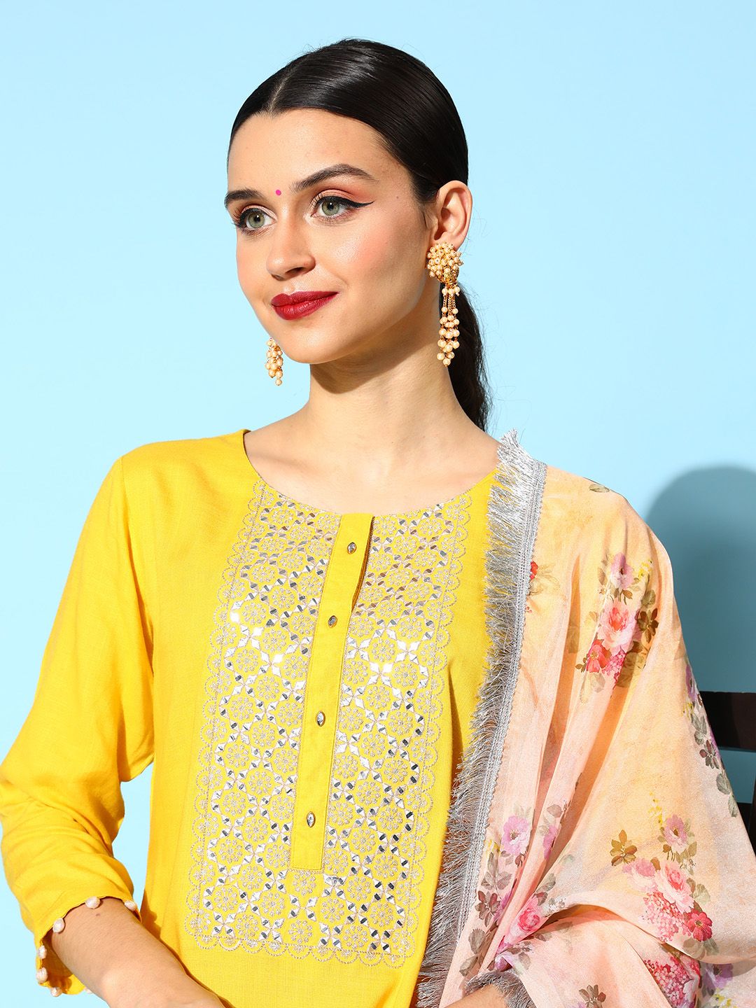 Dhiyona VA Women's Solid Viscose Rayon Hyper Texture Kurta Set