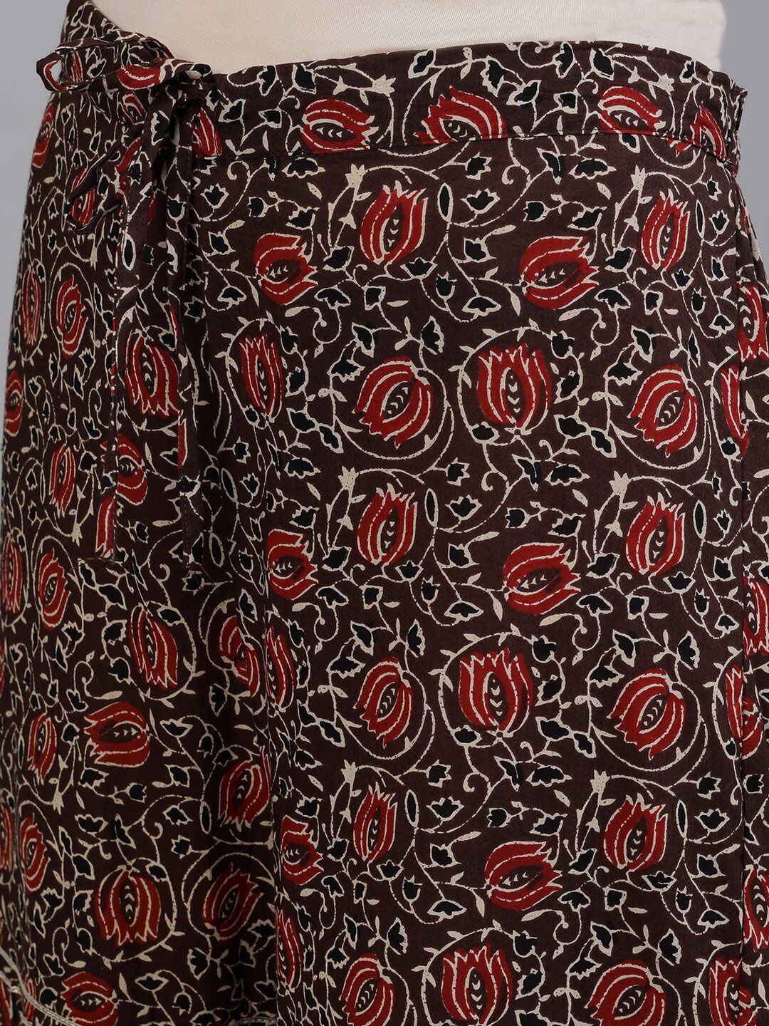 Dhiyona IS Women's Women Brown Embroidered Kurti with Sharara & Dupatta