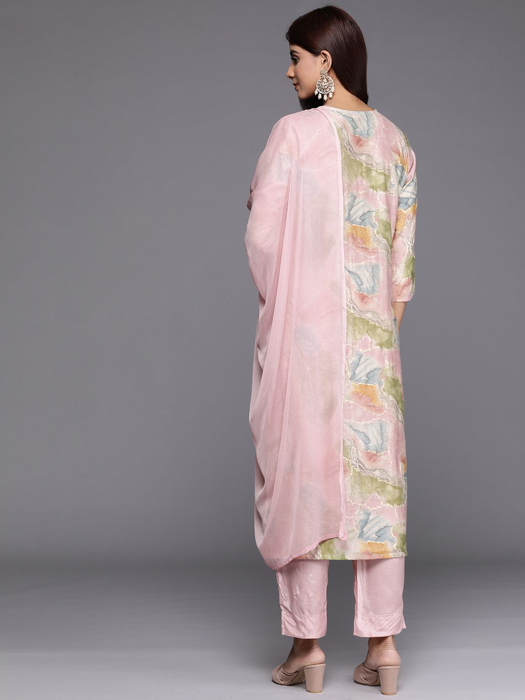 Women Embroidered Regular Thread Work Kurta with Trousers & Dupatta