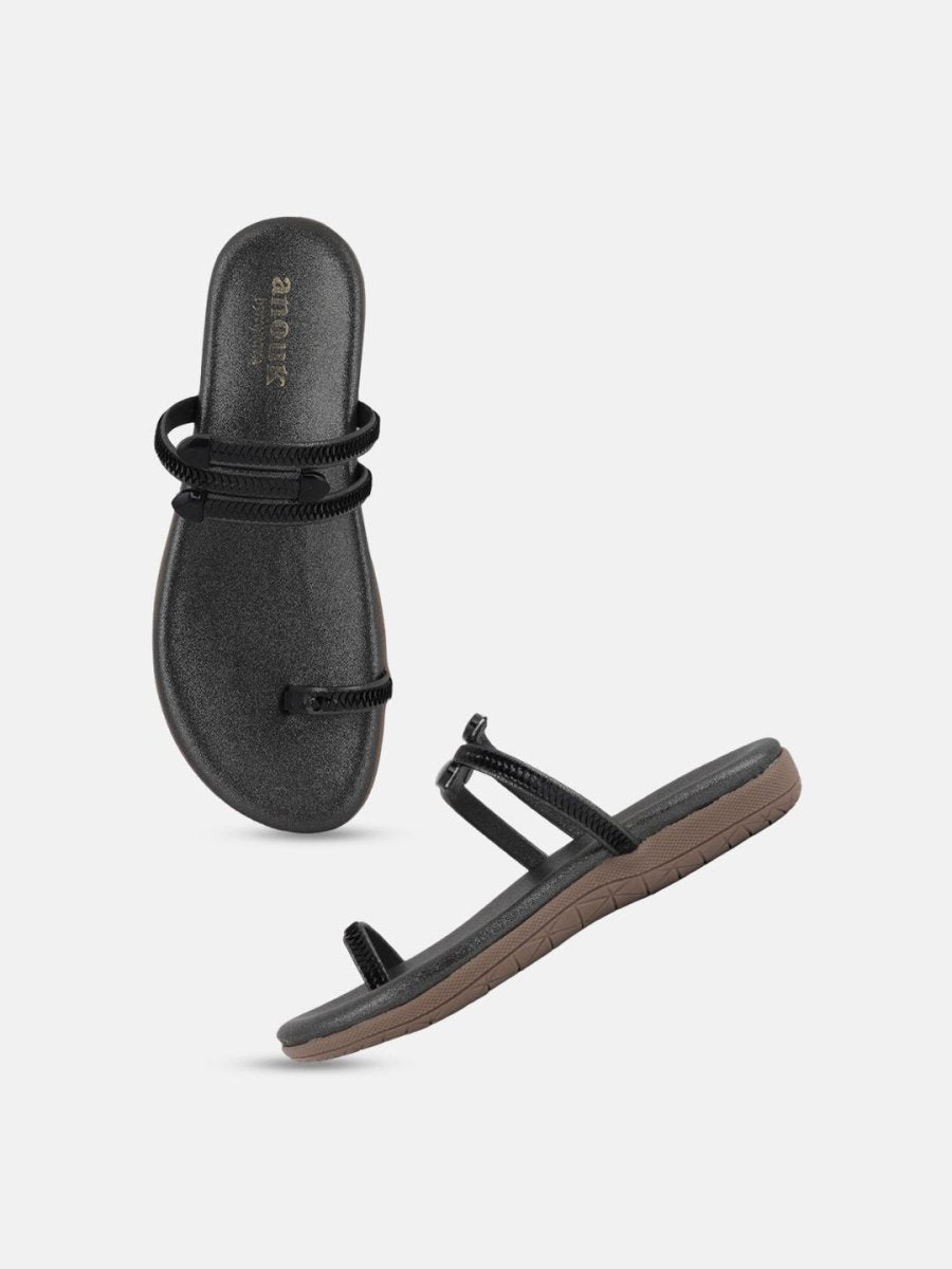 Dhiyona AK Black One Toe Flats