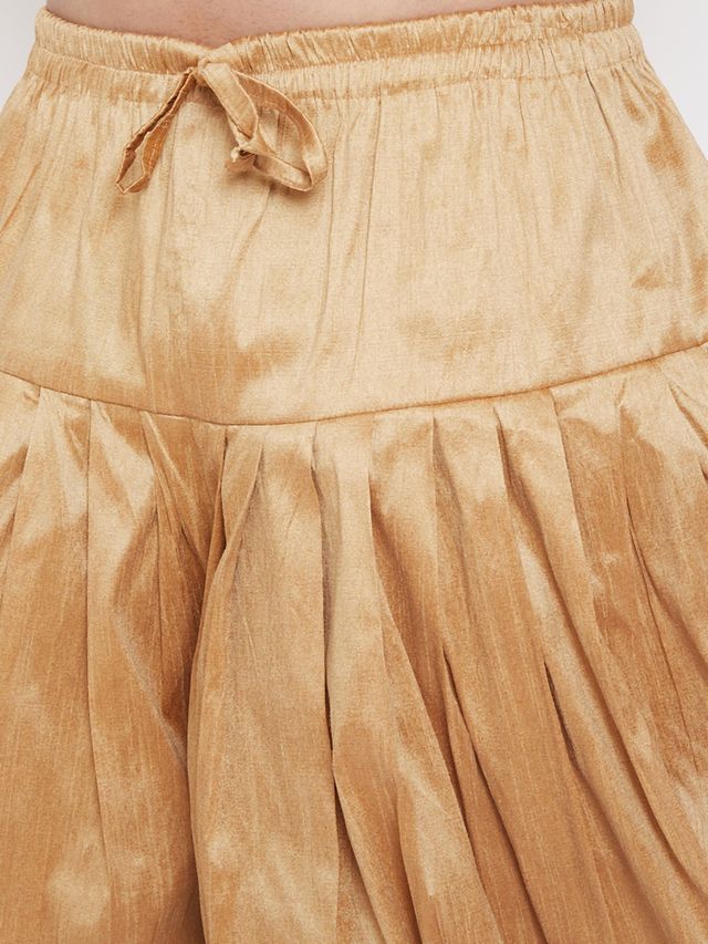 Men's Rose Gold Silk Blend Regular Dhoti