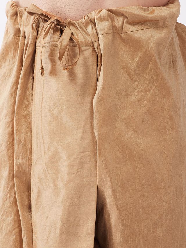 Men's Maroon Silk Blend Straight Kurta and Dhoti Set