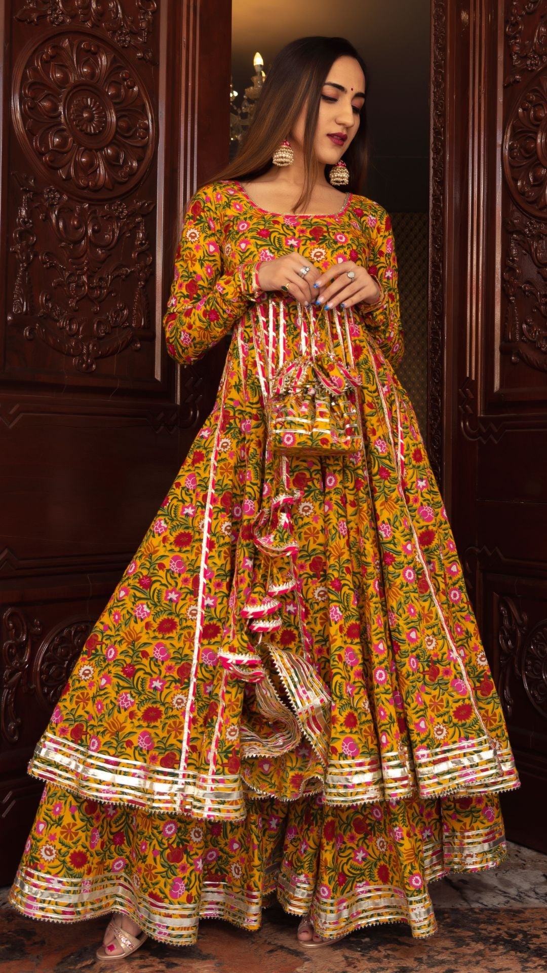 Mastani Cotton Anarkali Plazo Set