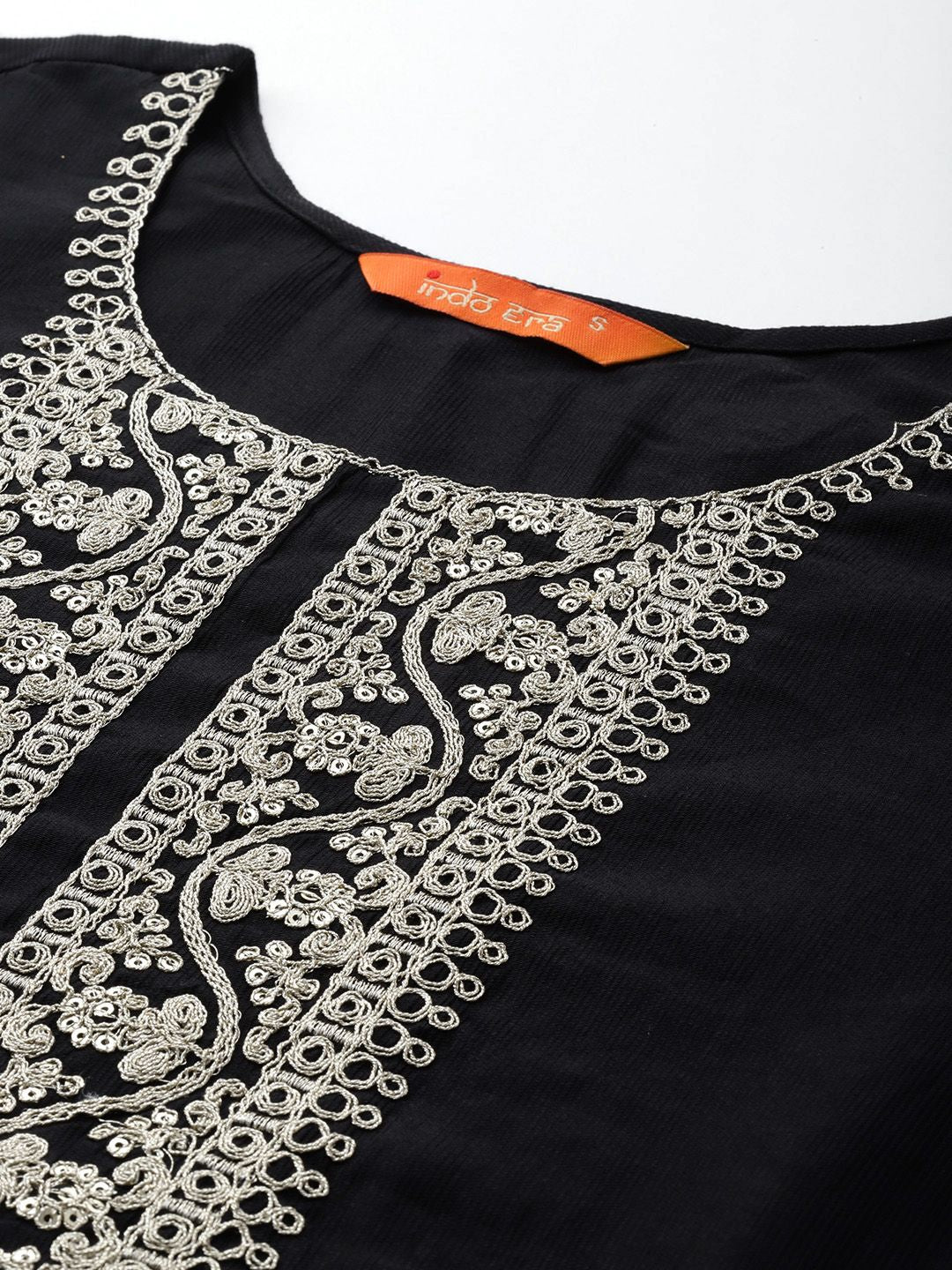 Dhiyona IE Ethnic Motifs Zari Embroidered Liva Kurta With Trousers & Dupatta