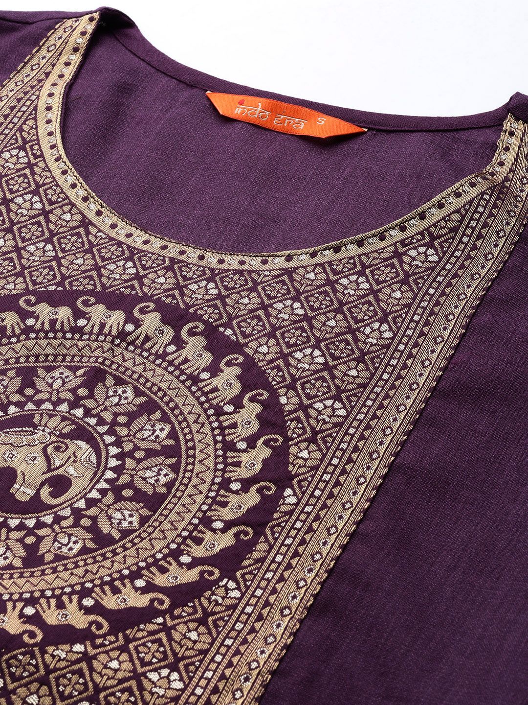 Dhiyona IE Women Purple Yoke Design Kurta with Palazzos & With Dupatta